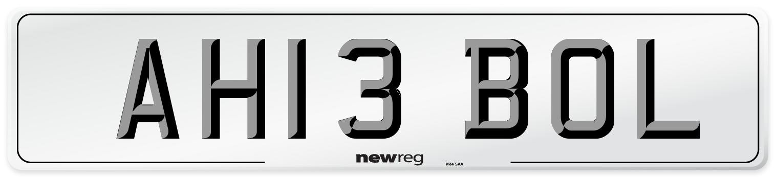 AH13 BOL Number Plate from New Reg